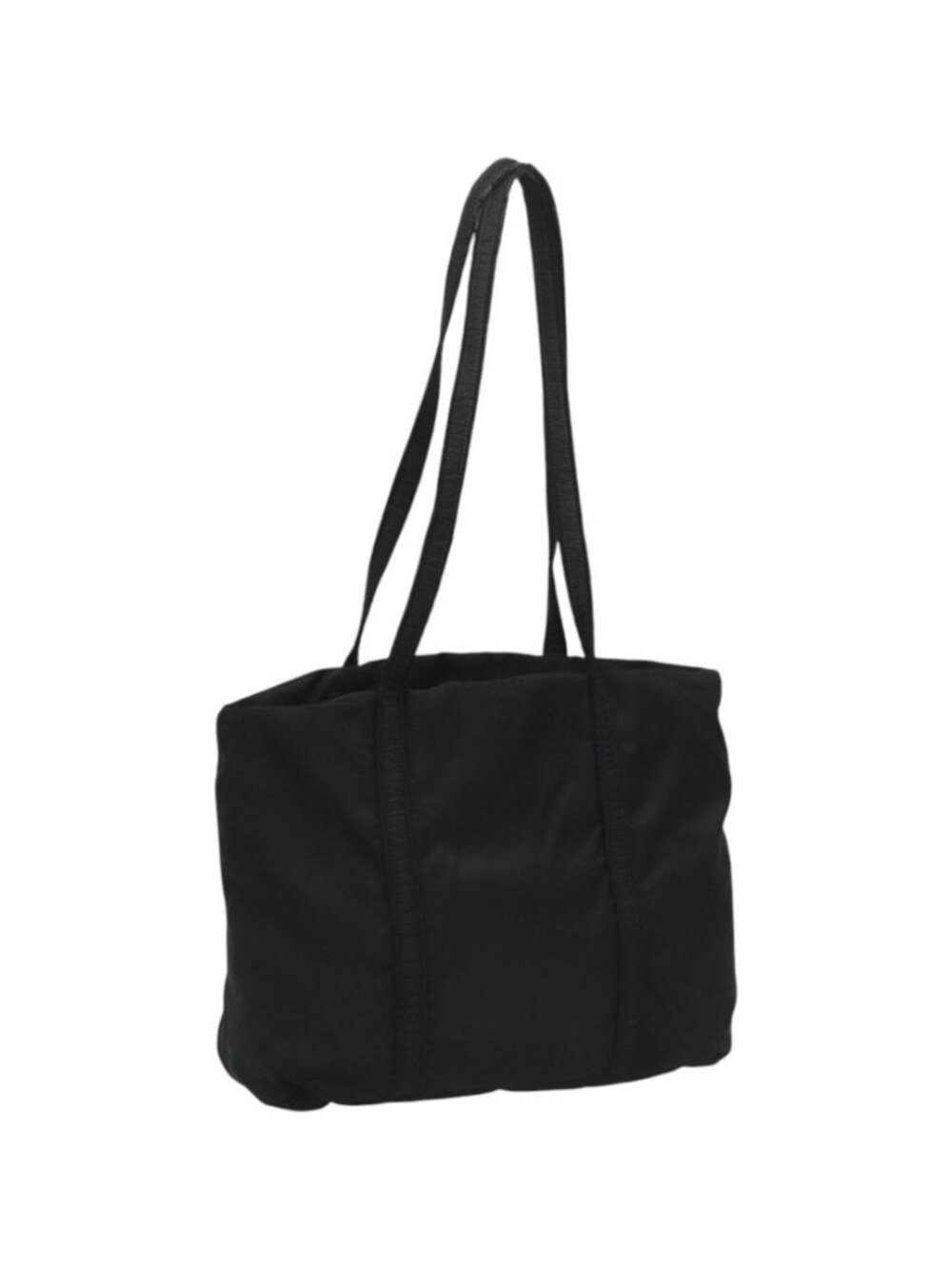 PRADA Tote Bag Nylon Black Silver